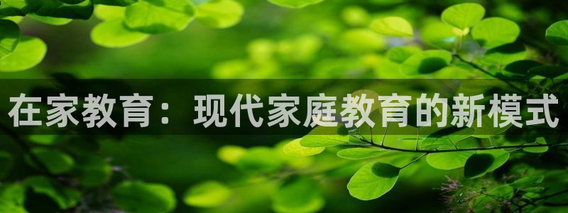 ug环球官网开户：在家教育：现代家庭教育